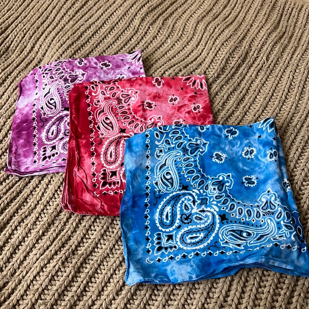 Bandana scarf set3 TIE DYE BANDANA HEADWRAP